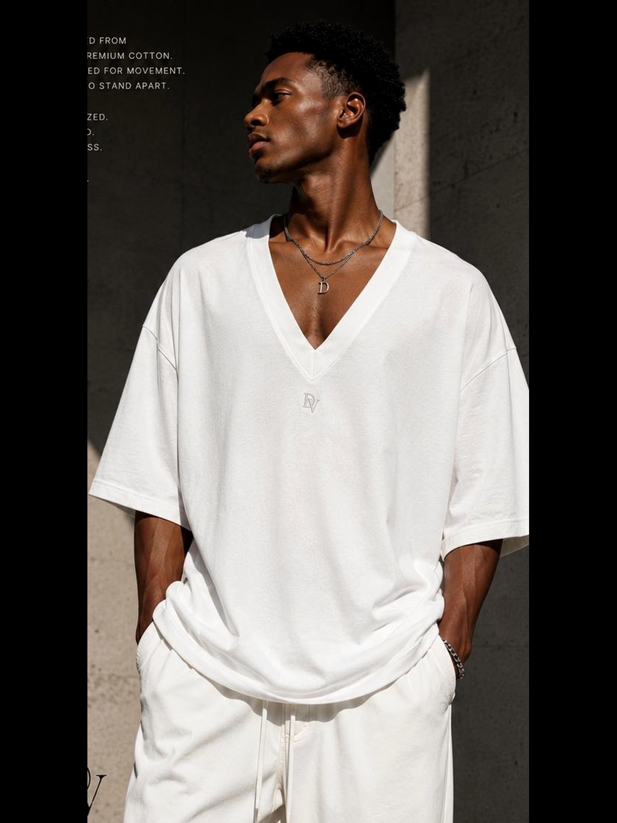 DEVARI White V Tee